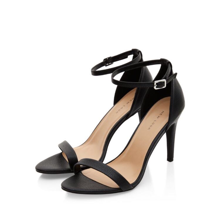 new look black strap heels