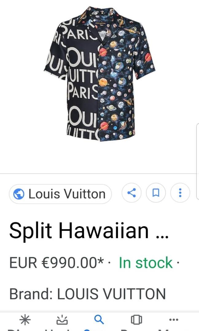 Louis Vuitton Navy Blue Split Hawaiian Galaxy Print Silk Shirt XL Louis  Vuitton
