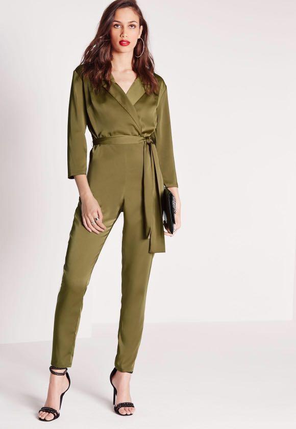 missguided khaki jumpsuit