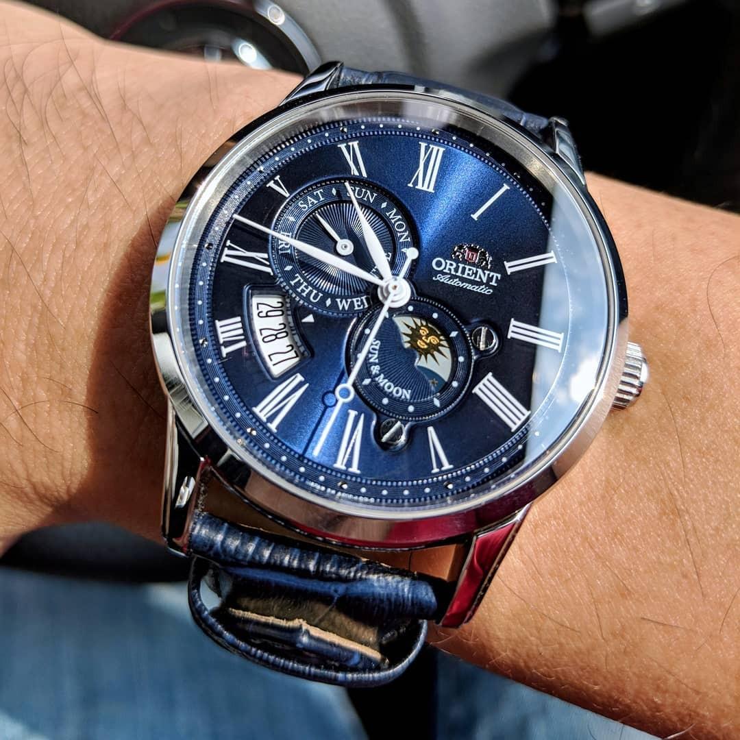 Orient sun and moon version 3 blue clearance