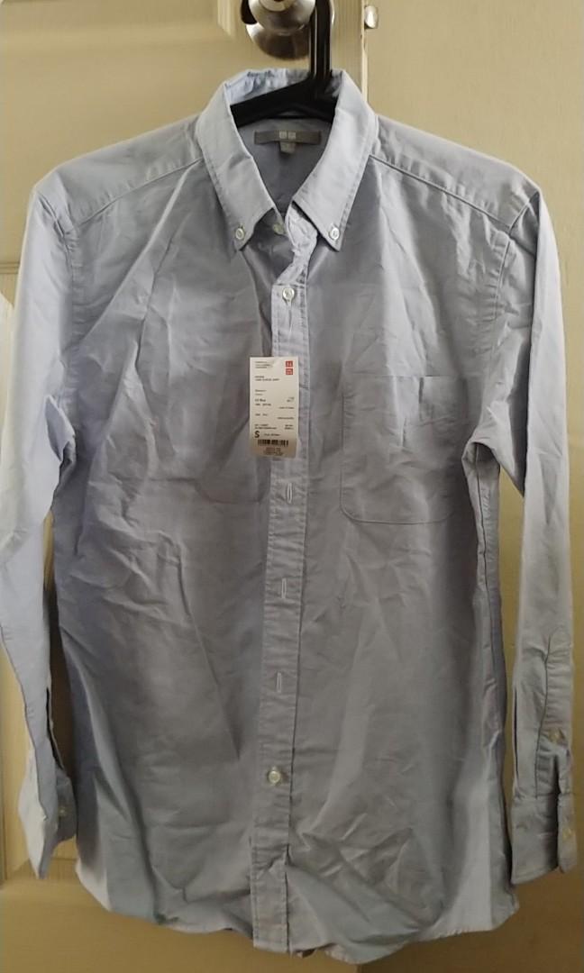 Brand New Uniqlo Blue Oxford Shirt Size S Men S Fashion