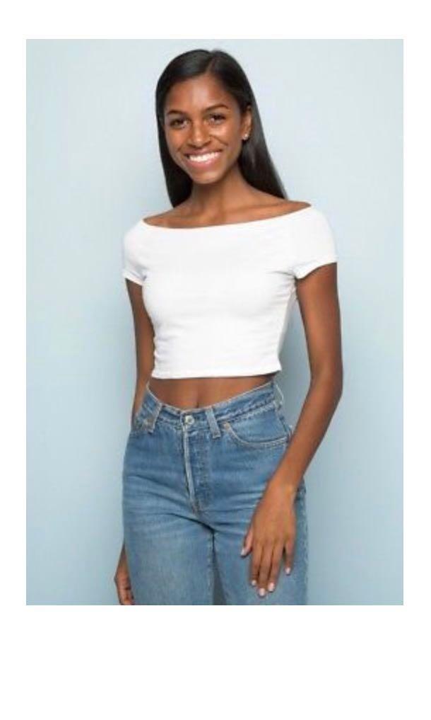 Brandy melville white cheap off the shoulder top