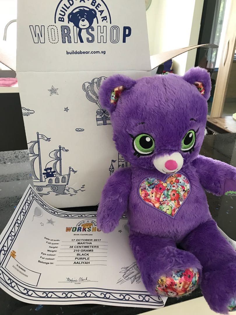Build a Bear Purple Original with Birth Certificate, Toys ...