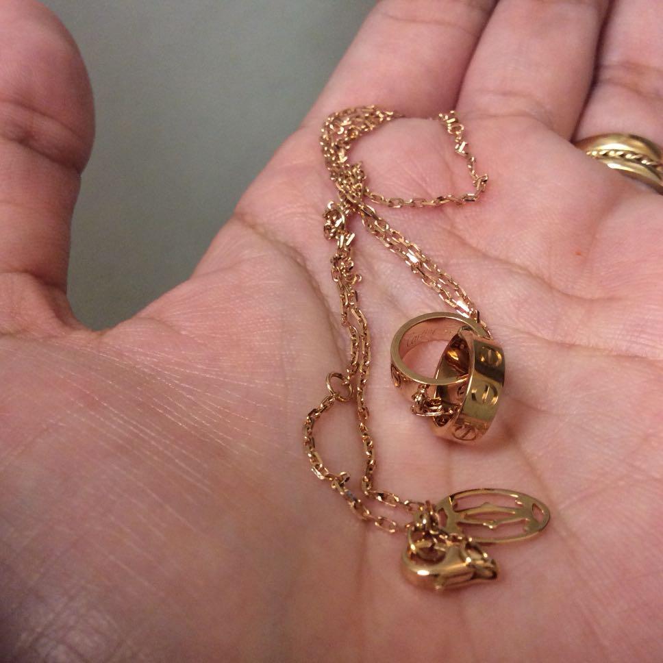 Cartier double ring necklace online