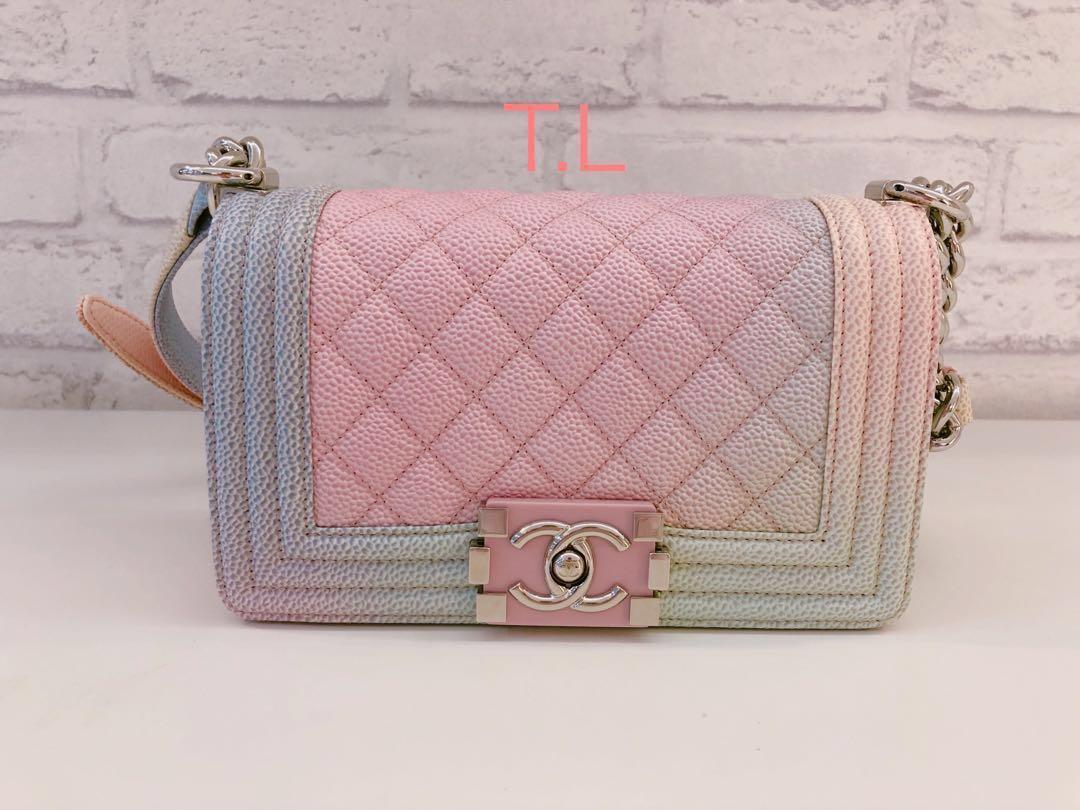 BOY CHANEL Chain Shoulder Bag Caviar skin Pastel Color 65532