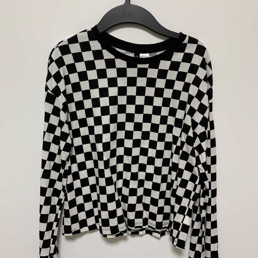 checkerboard long sleeve shirt