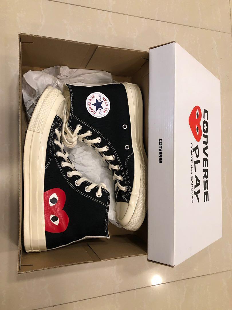 Converse Chuck Taylor All Star 70s High Comme des Garcons CDG PLAY Black Men s Fashion Footwear Sneakers on Carousell