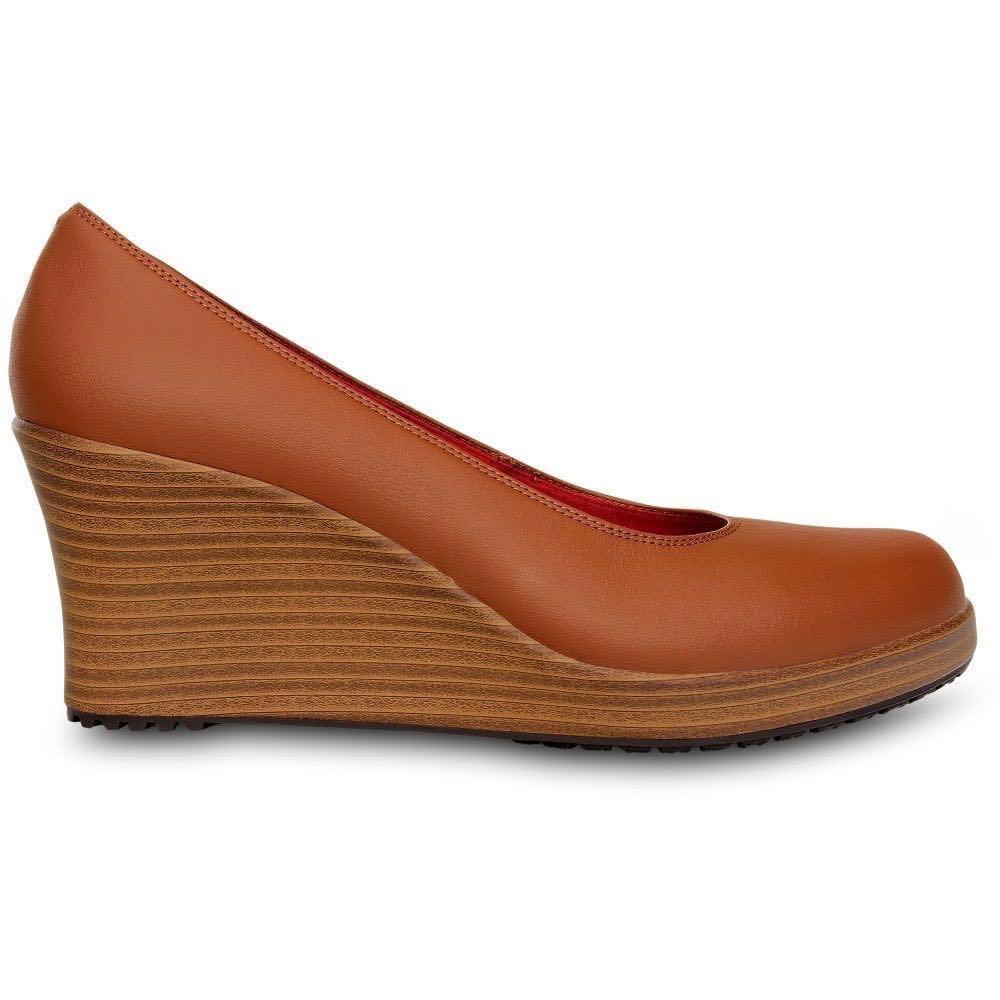 Crocs A-leigh Closed-toe Leather Wedge 