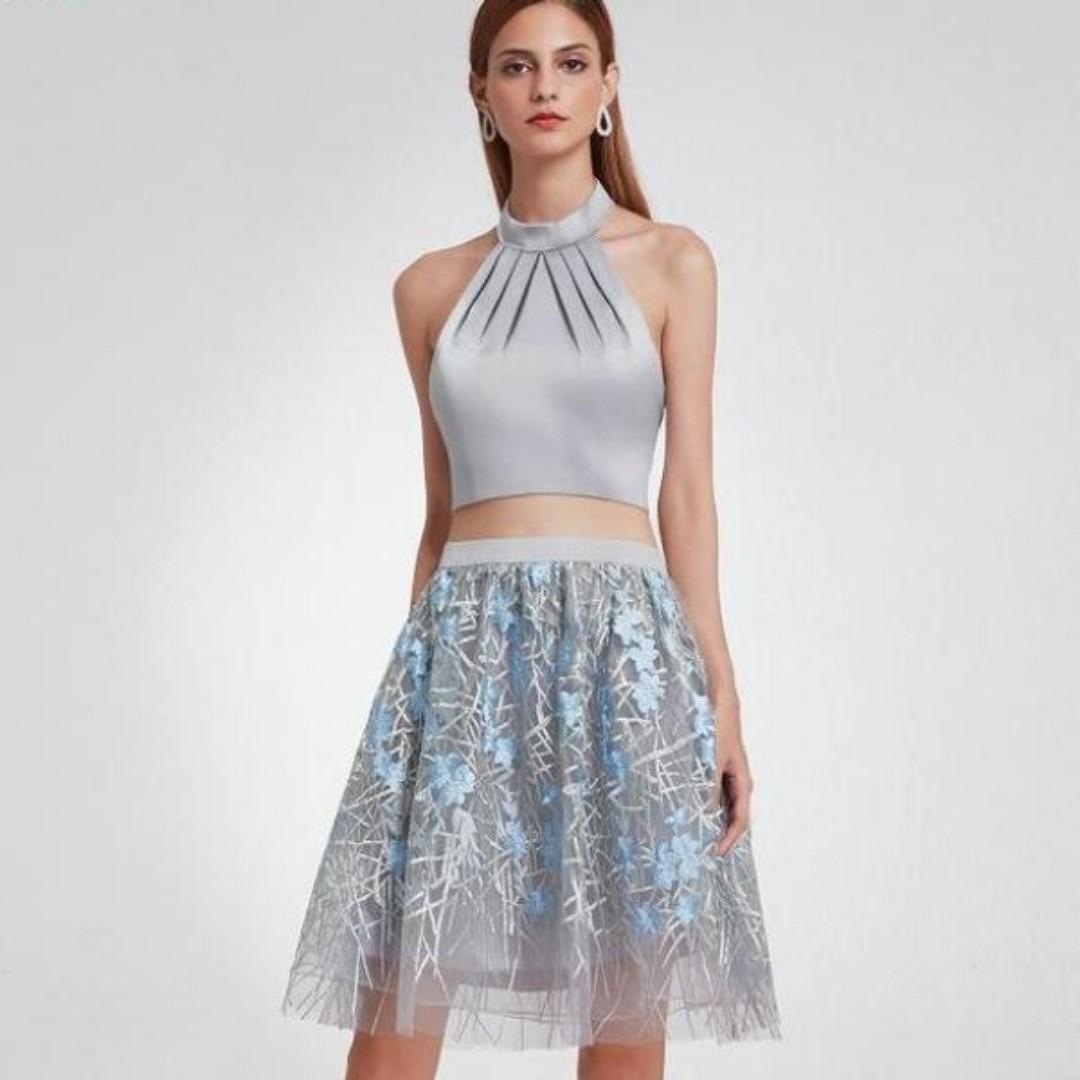 blue evening top