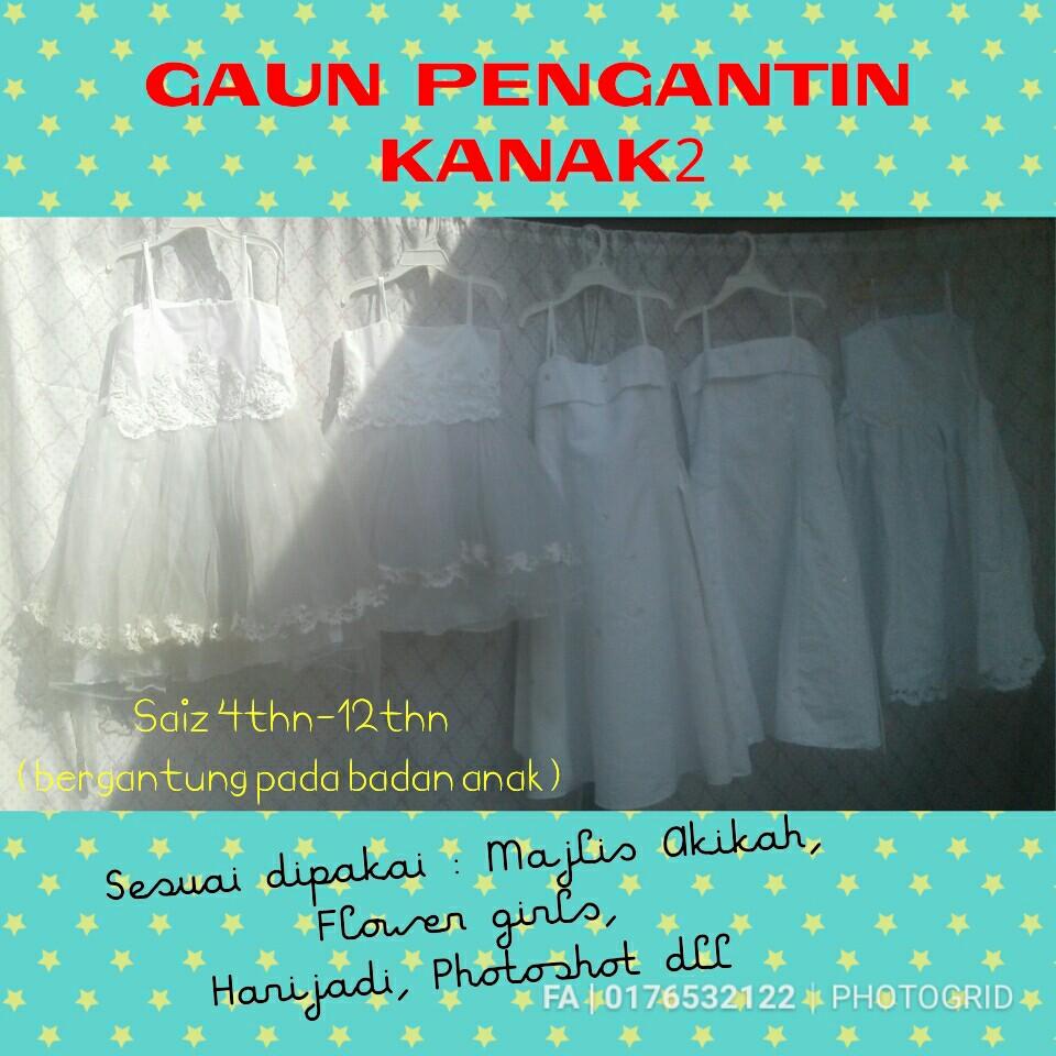 Gaun Pengantin Kanak2 Ala Princess Babies Kids Girls
