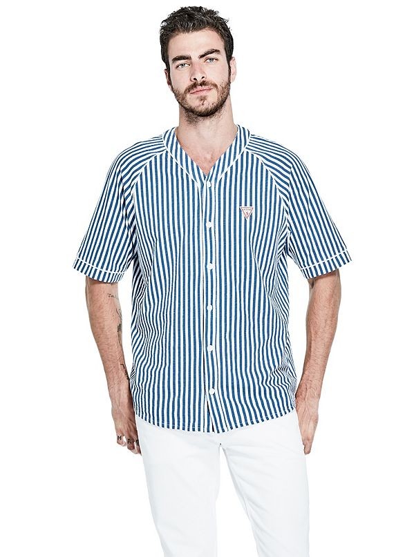 guess pinstripe shirt