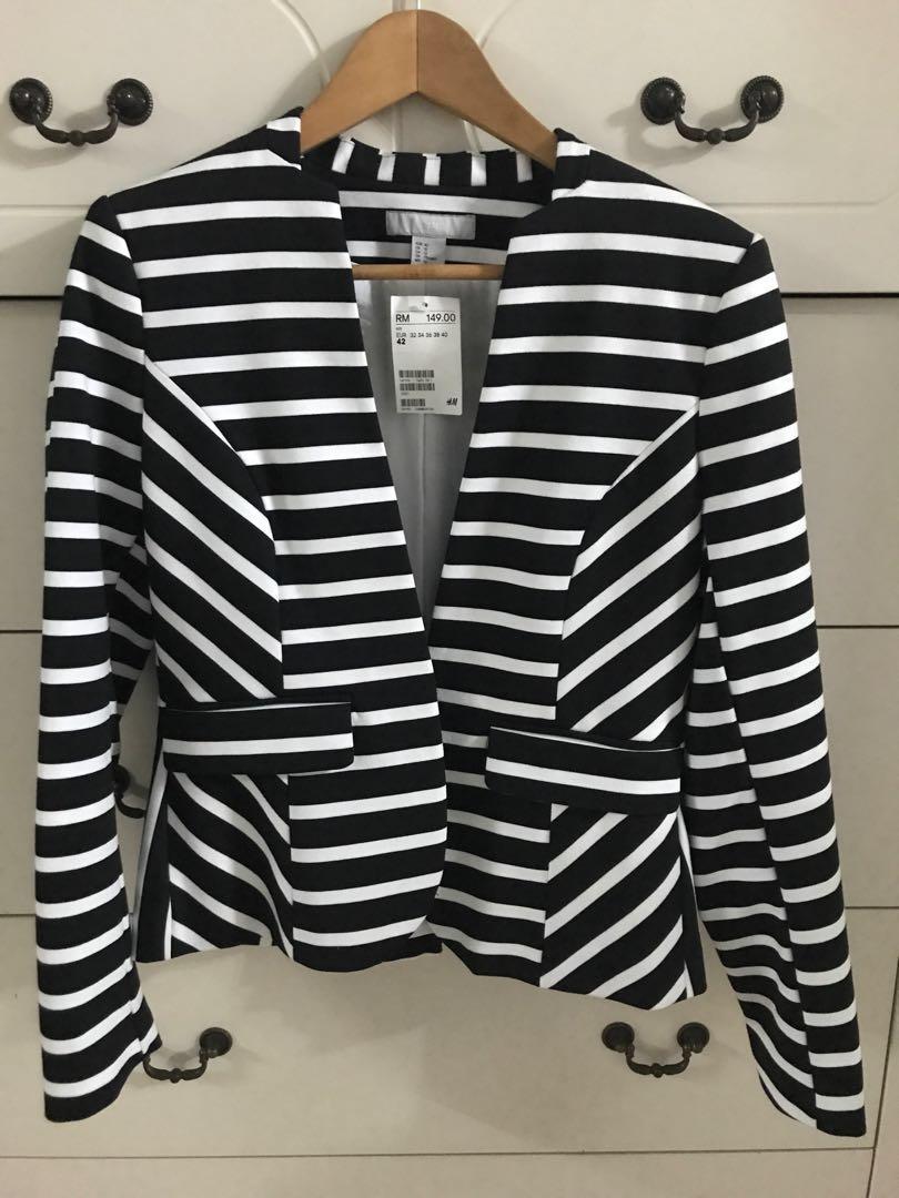 Striped hot sale blazer h&m
