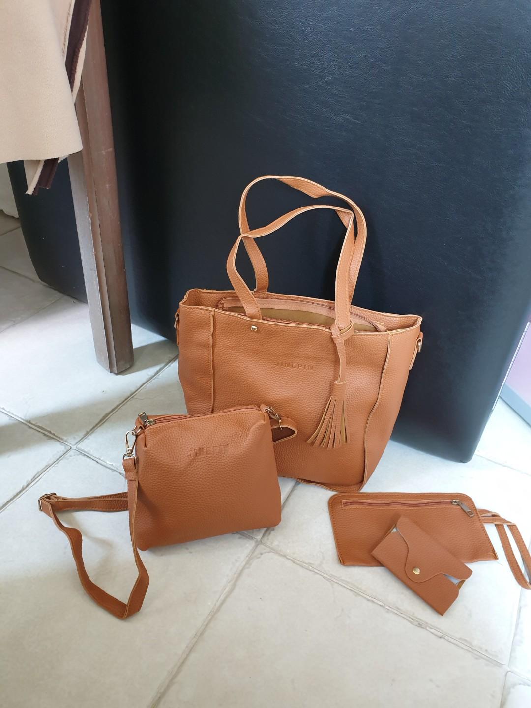 Jingpin Brand New HandBag Set 4 in 1 Tassel Tote Set For Women