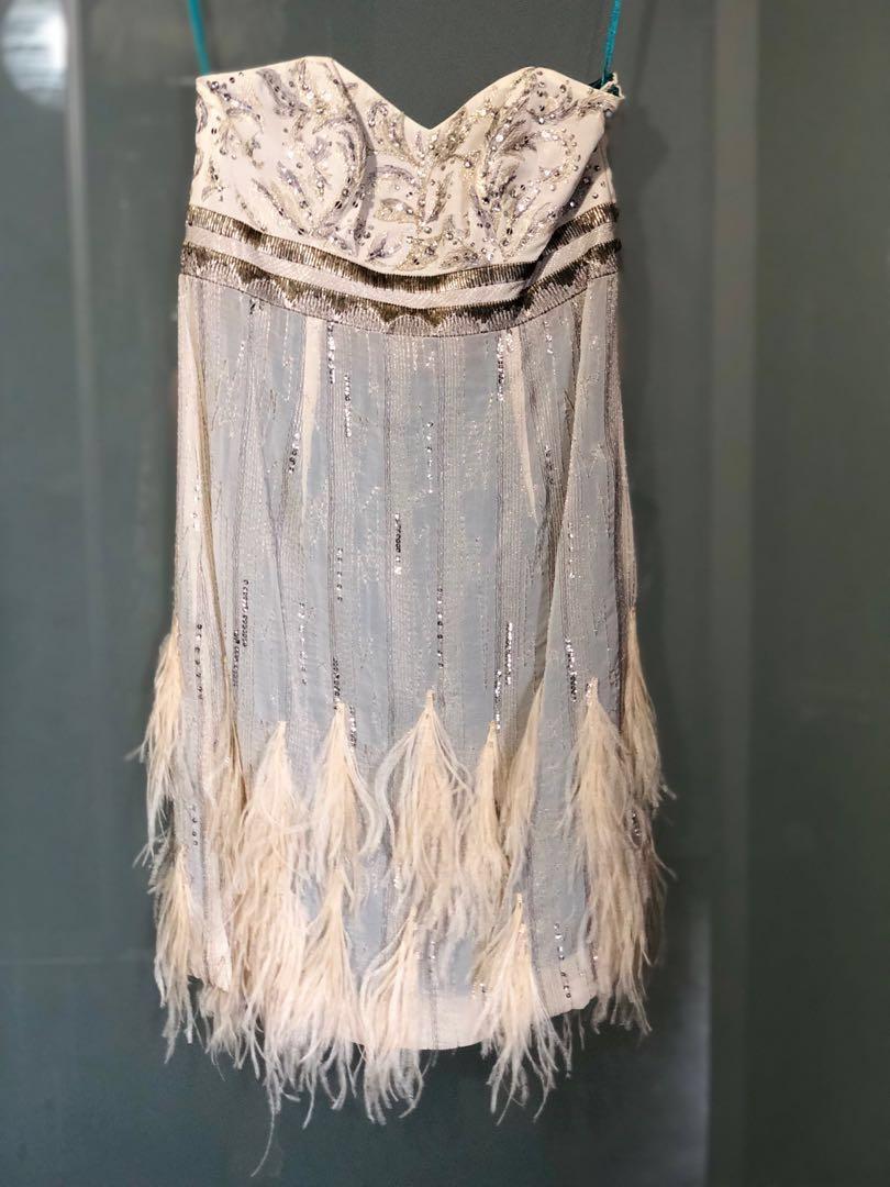 great gatsby feather dress