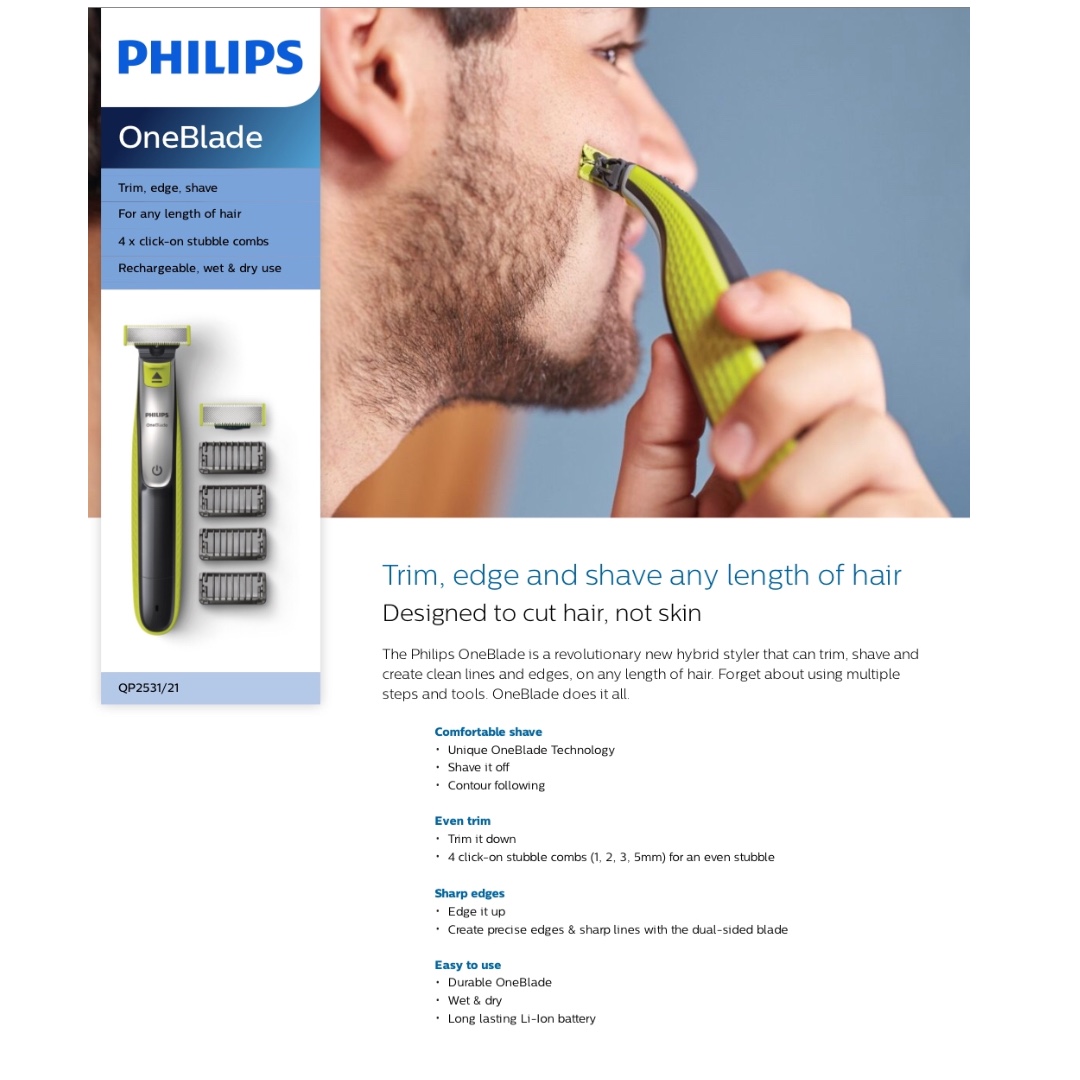 philips one blade combs 7mm