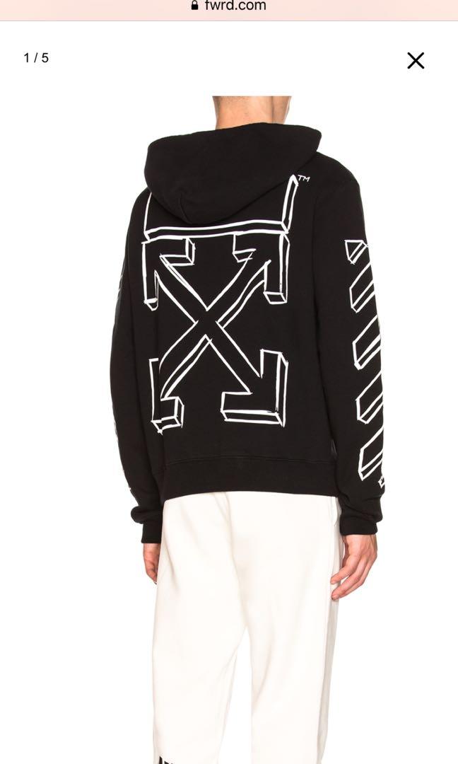 Off White 18FW Marker Hoodie, Men's Fashion, Coats, Jackets and