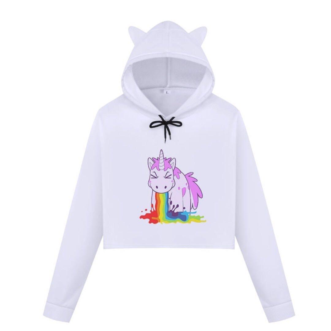Preorder Unicorn Cropped Hoodie Women S Fashion Clothes