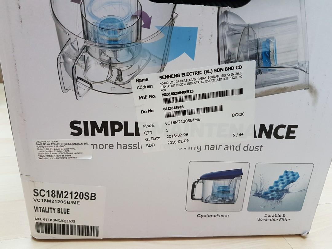 Samsung Cyclone Vacuum Cleaner VC2100, TV & Home Appliances, Vacuum ...