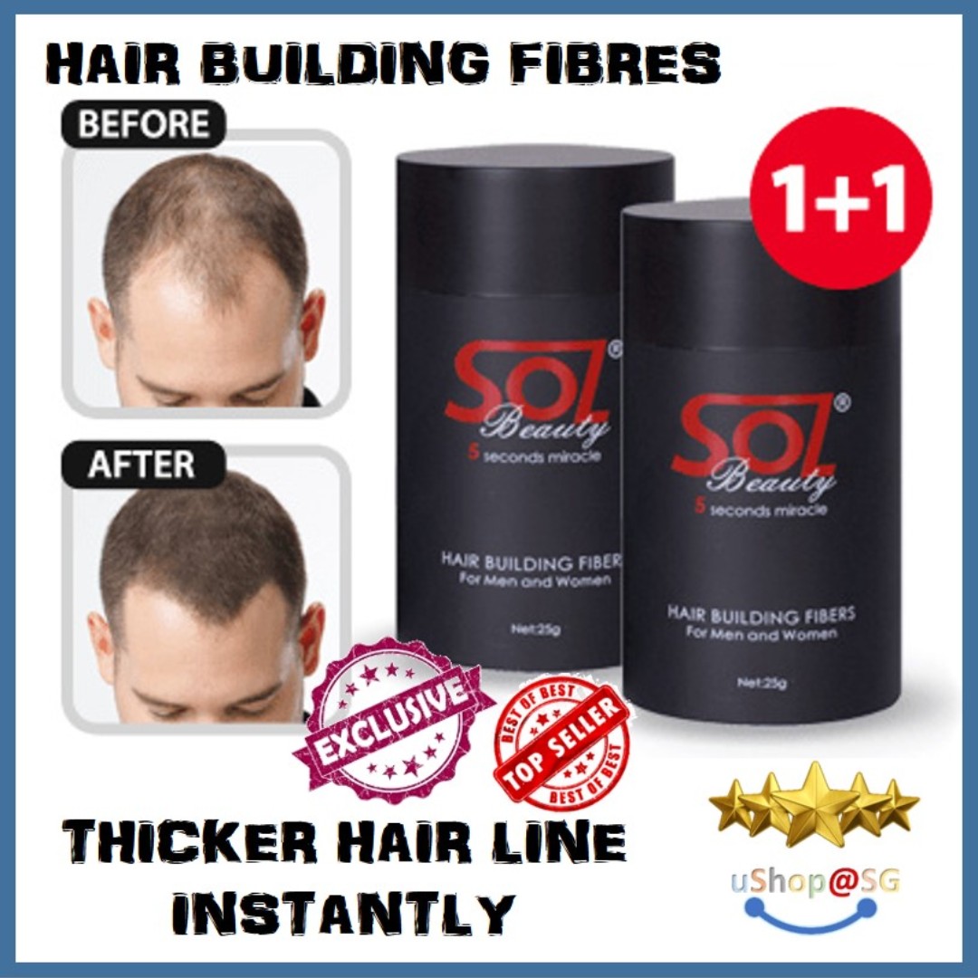 Sol Beauty Hair Building Fibers Fiber Fibre Fibres 25g For Hair Loss Fall Thicker Hair Increase