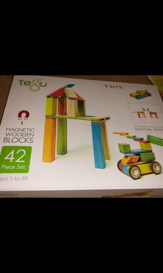 Magnetic Building Set consisting of Wooden Bricks 45 Magnetic Building Blocks