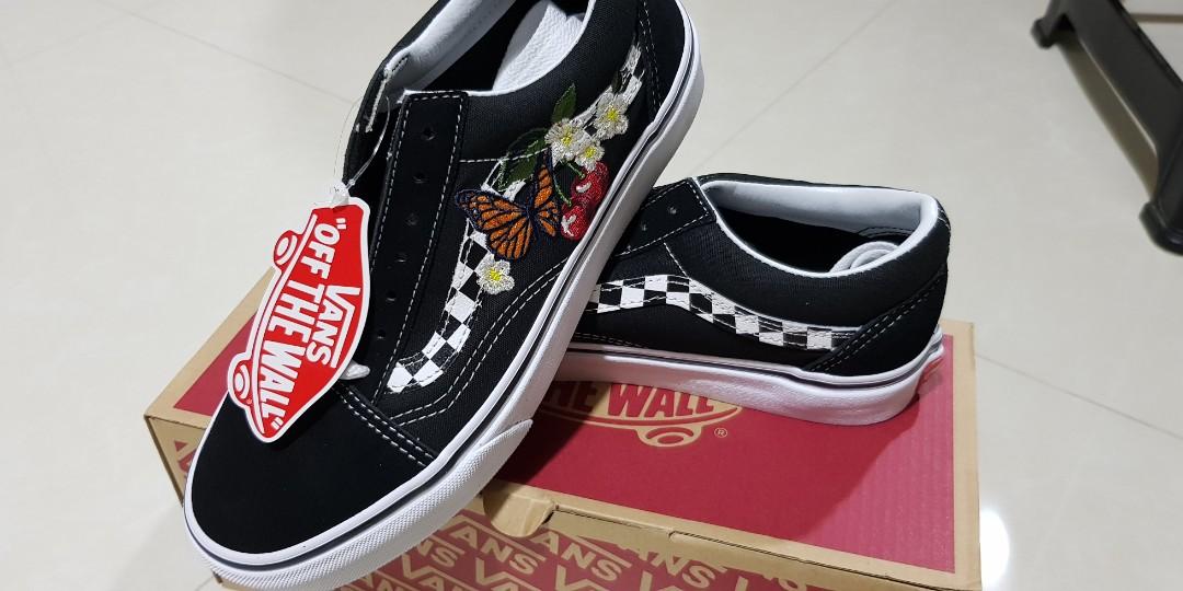 vans checkered with flowers