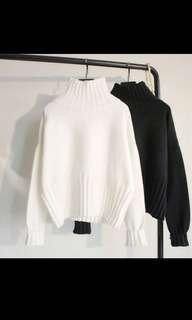 White & black turtle neck sweaters