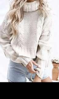 Cropped knitted sweater