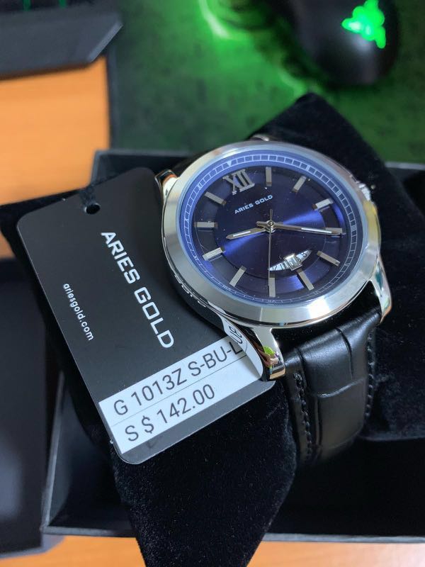 Gold watches with blue face on sale