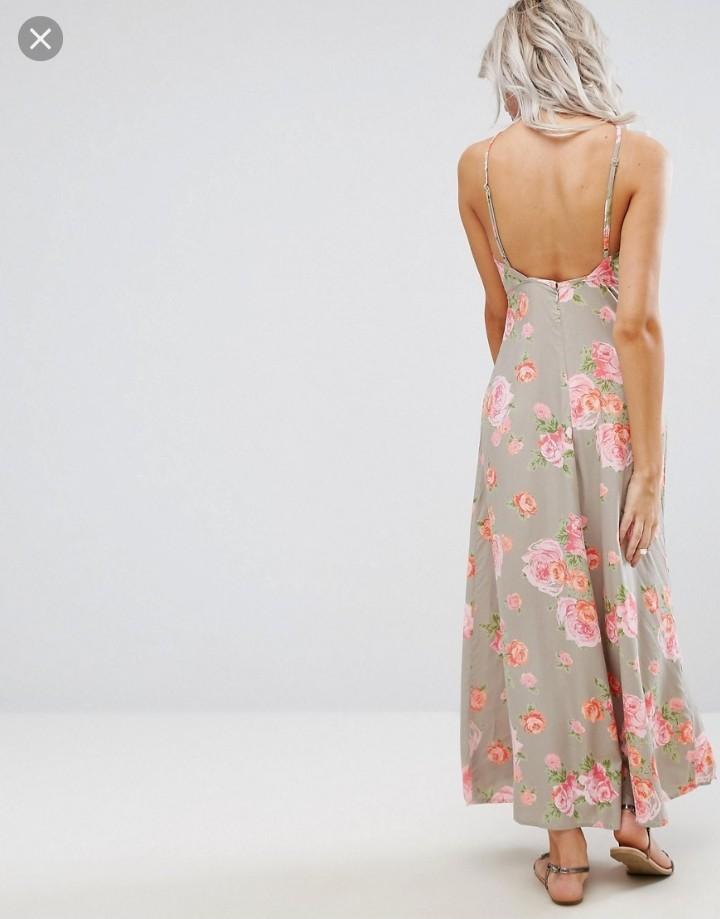 ASOS Petite Open Back Maxi Dress in Pretty Floral, Women's Fashion, Dresses  u0026 Sets, Dresses on Carousell