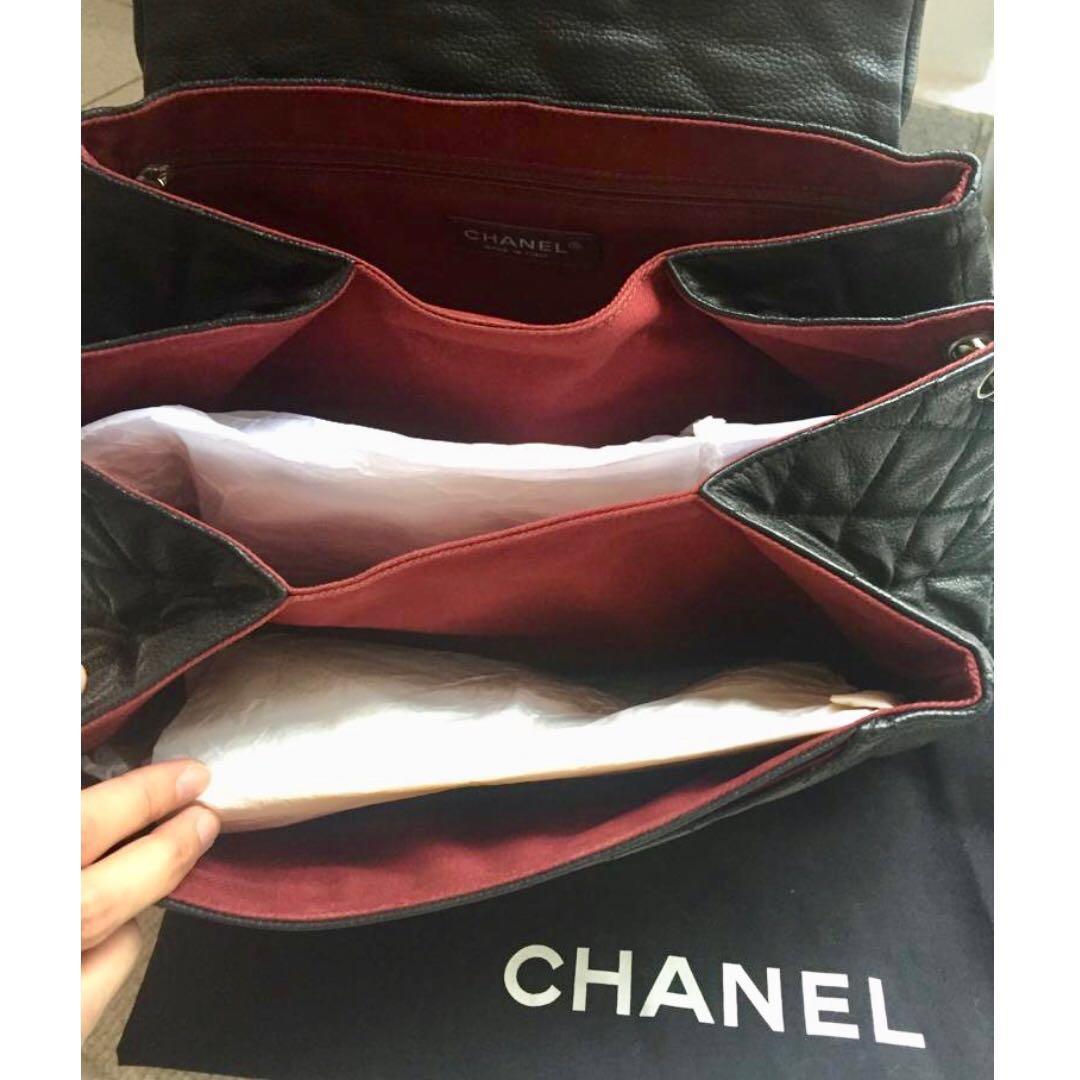 AUTH Chanel Accordion Flap Bag Black Caviar Leather, Women's Fashion, Bags  & Wallets, Tote Bags on Carousell