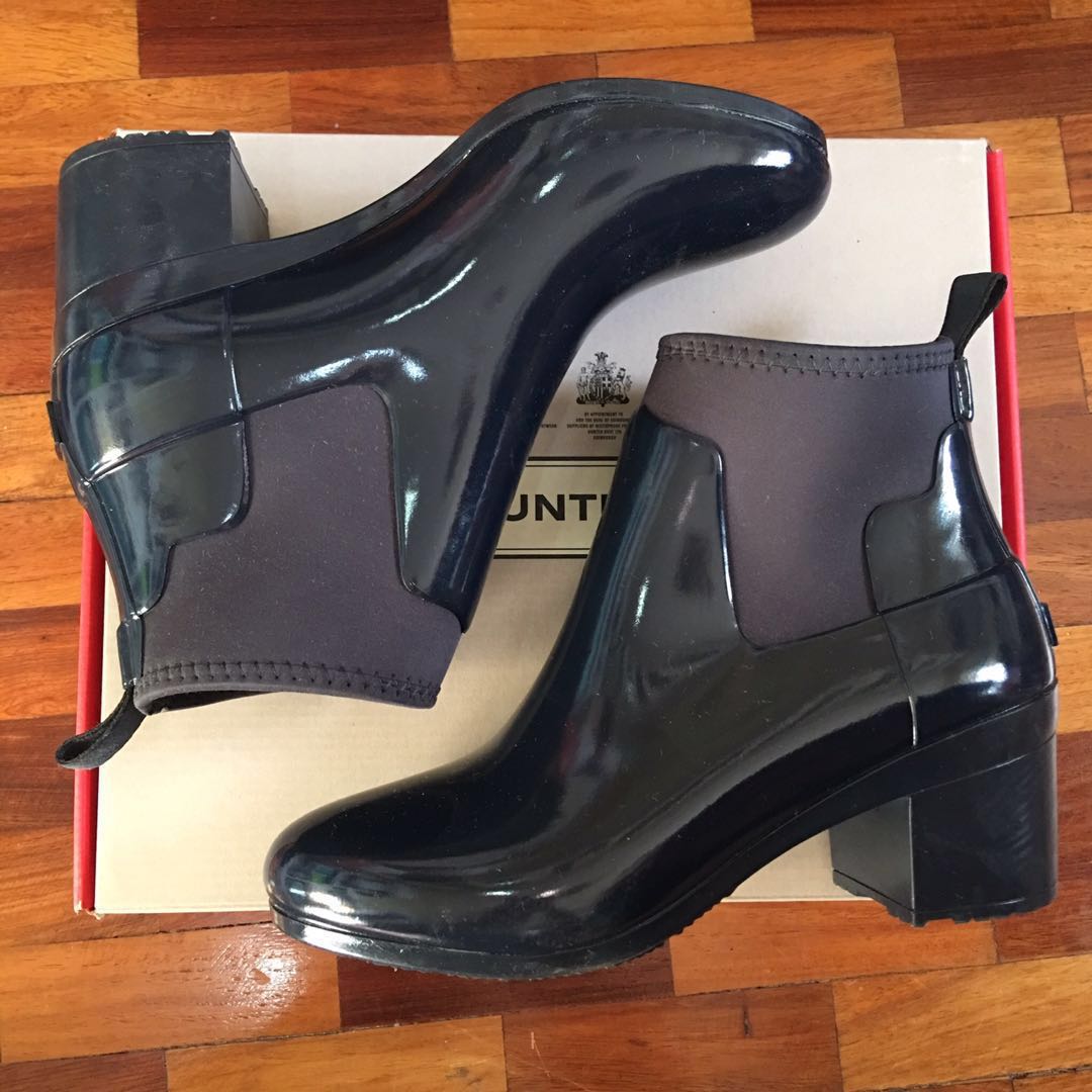 hunter mid heel boots
