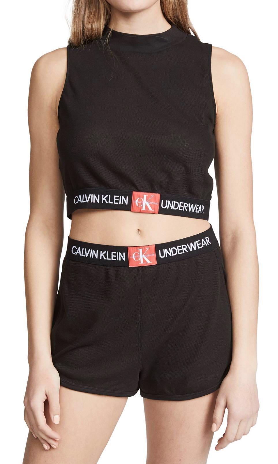 calvin klein short and crop top set