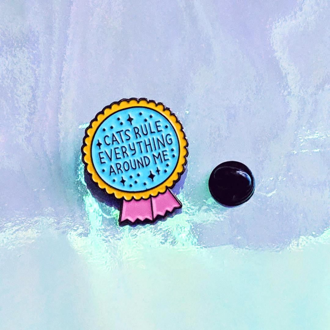 Cats Rule Everything Around Me Enamel Pin Women S Fashion