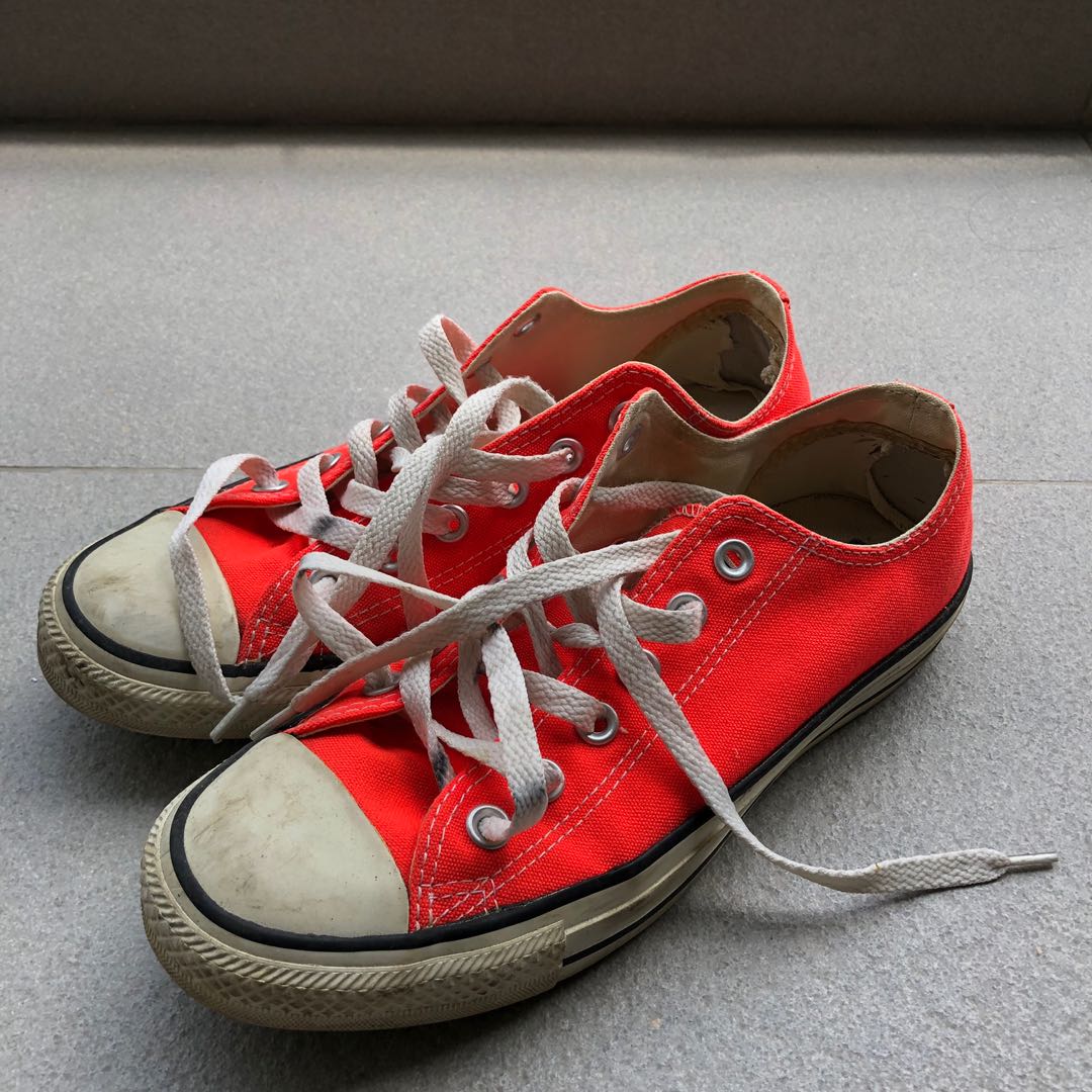 neon orange converse