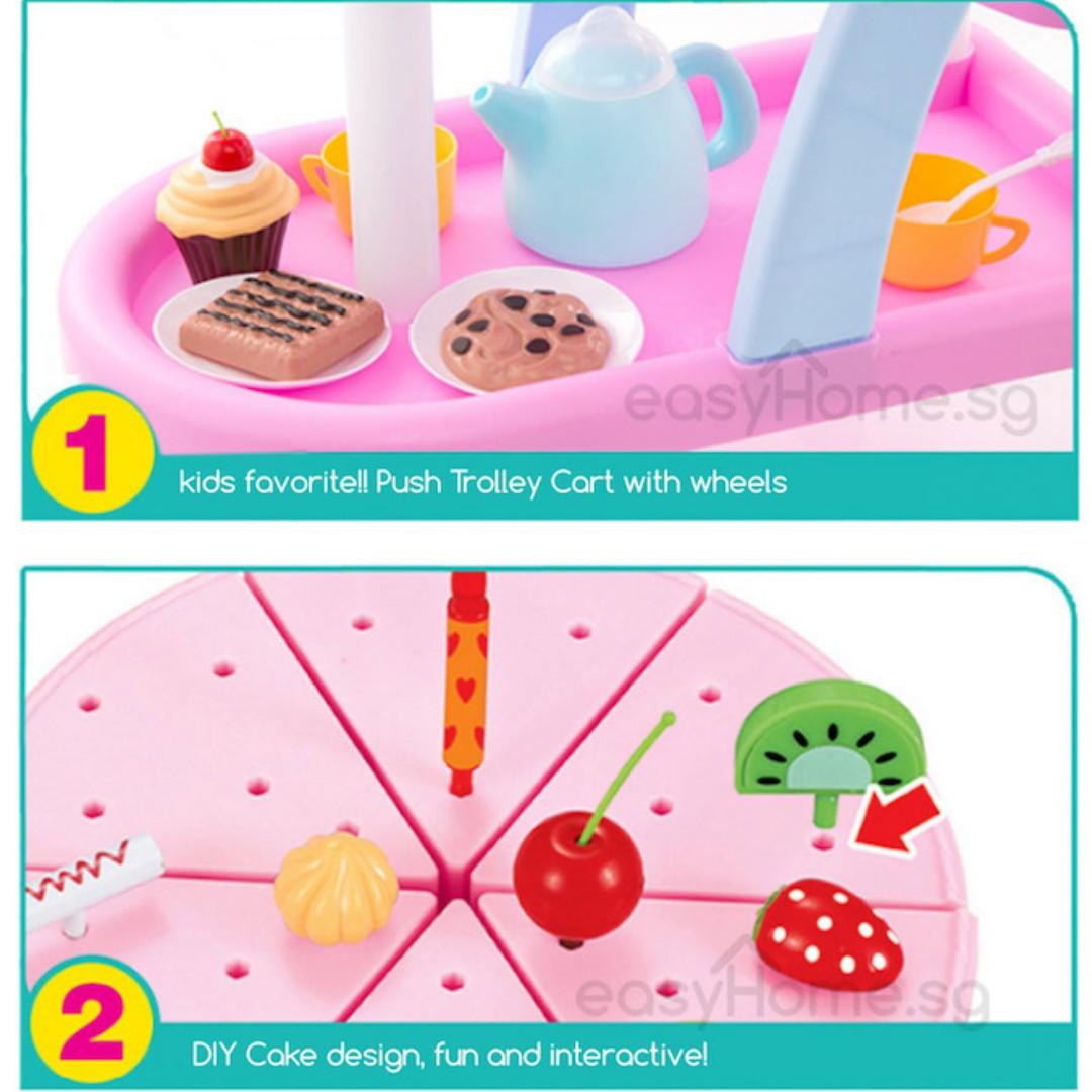 Diy Cake Play Set 88915a Pretend Role Play Birthday Push Cart