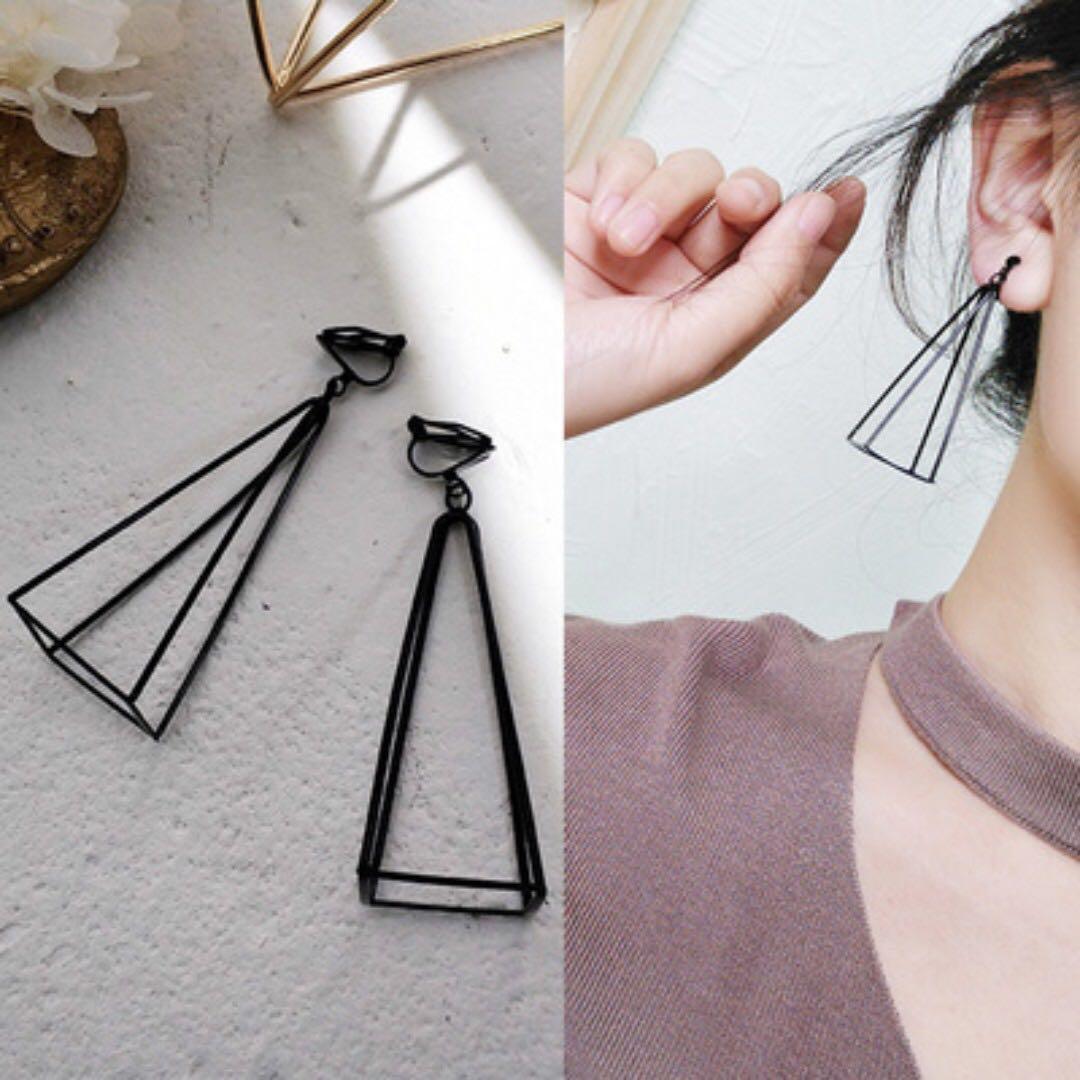 Geometric clip on new arrivals earrings