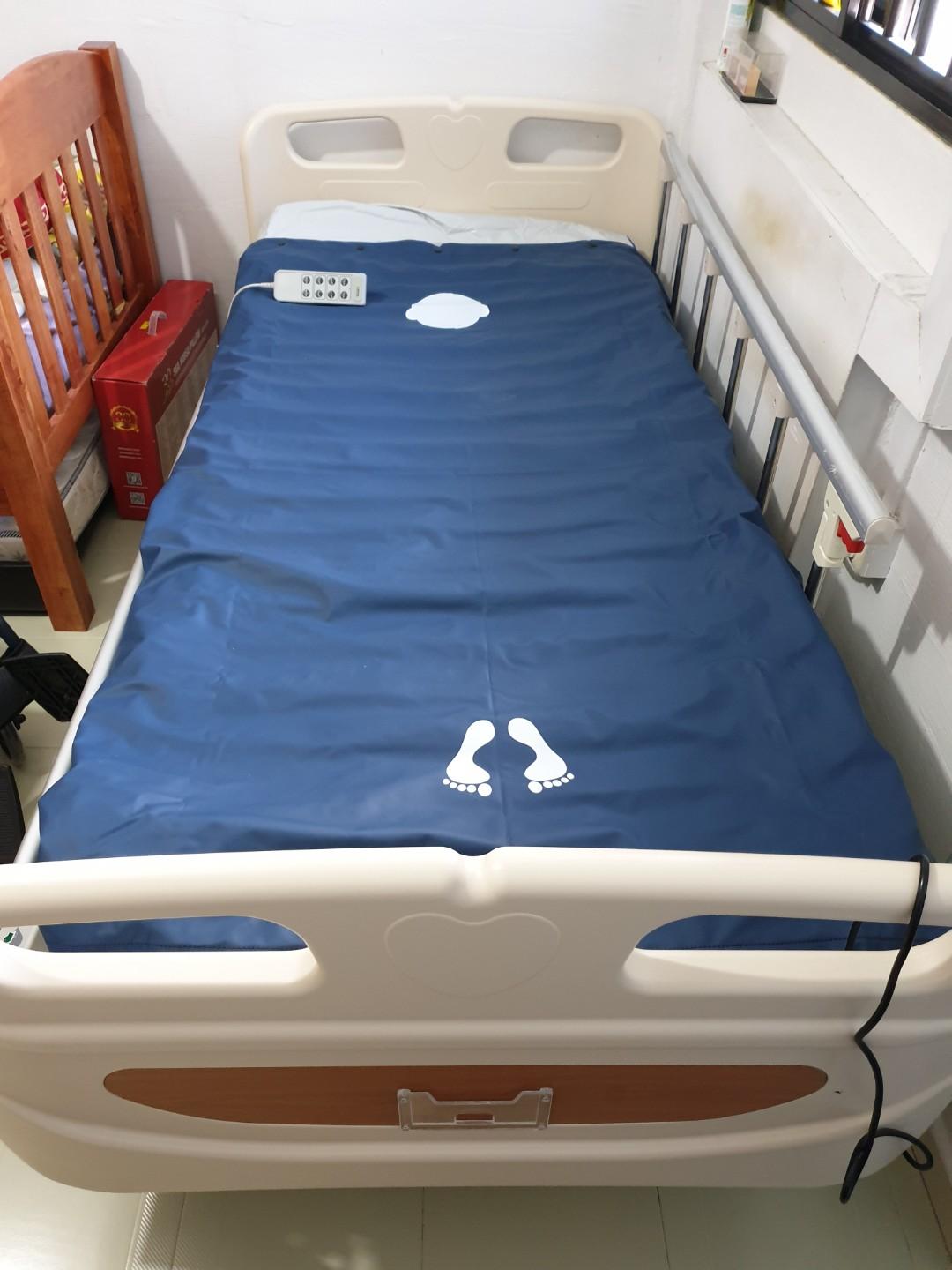 Hospital Bed + air mattress, Furniture & Home Living, Furniture, Bed
