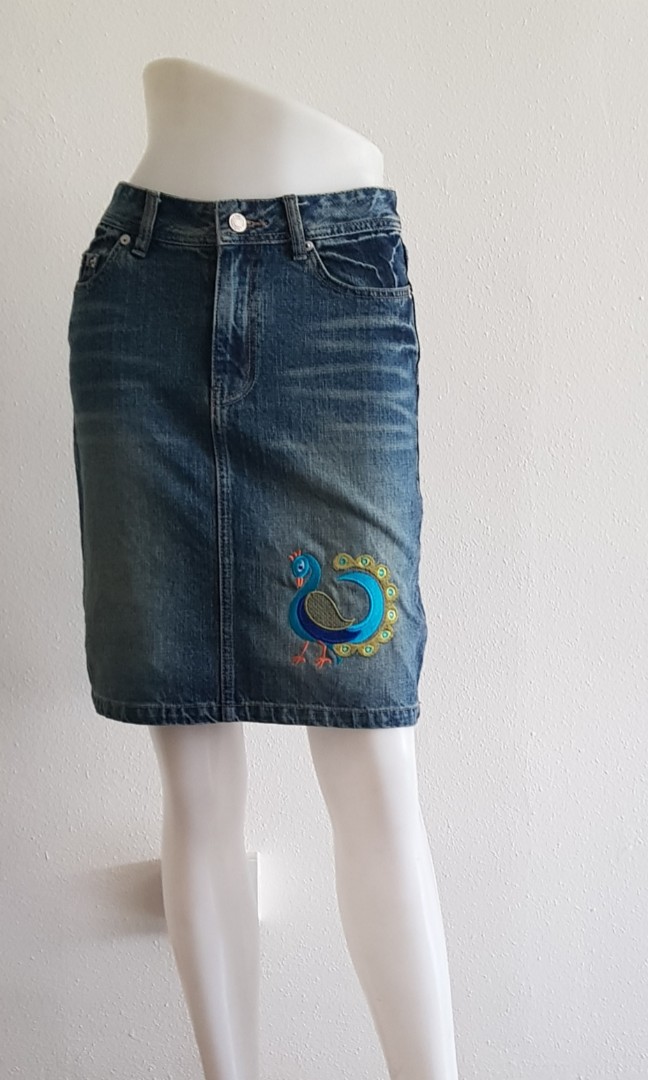 peacocks denim skirt