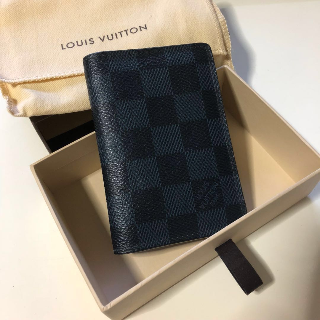 LV card holder damier graphite blue/grey, Luxury, Bags & Wallets on  Carousell