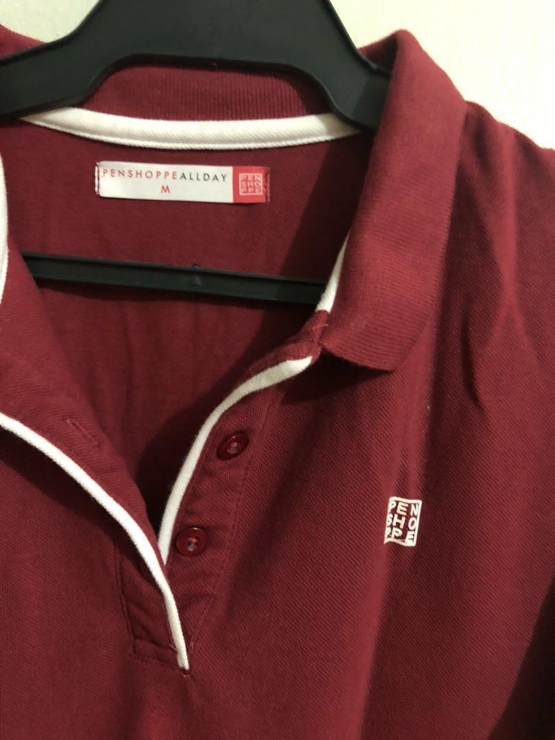 Penshoppe polo top shirt maroon