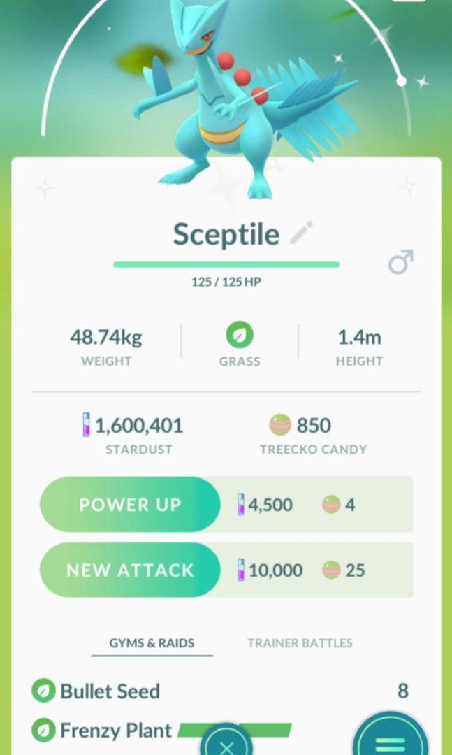 Pokemon shiny sceptile exclusive move frenzy plant, Video Gaming, Gaming Accessories, In-Game Carousell