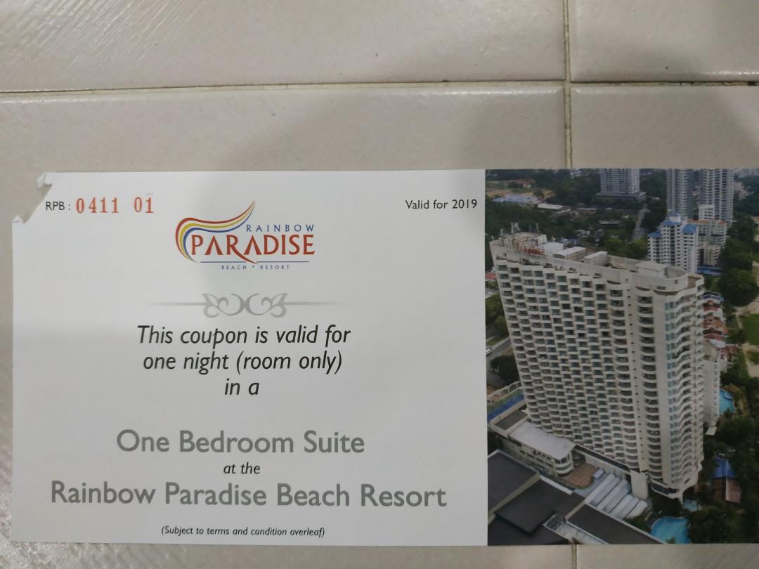 Rainbow Paradise Beach Resort Voucher, Tickets & Vouchers, Vouchers on