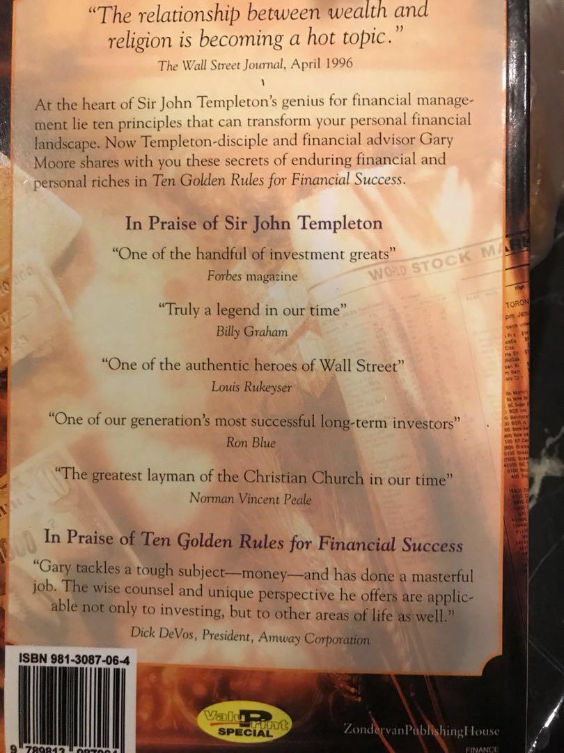 Ten Golden Rules For Financial Success By Gary Moore Books Stationery Non Fiction On Carousell