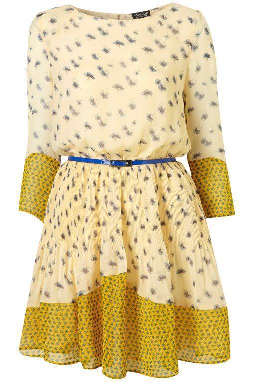 Topshop Dream Dress In Yellow Buttercream Flower Patch Women S