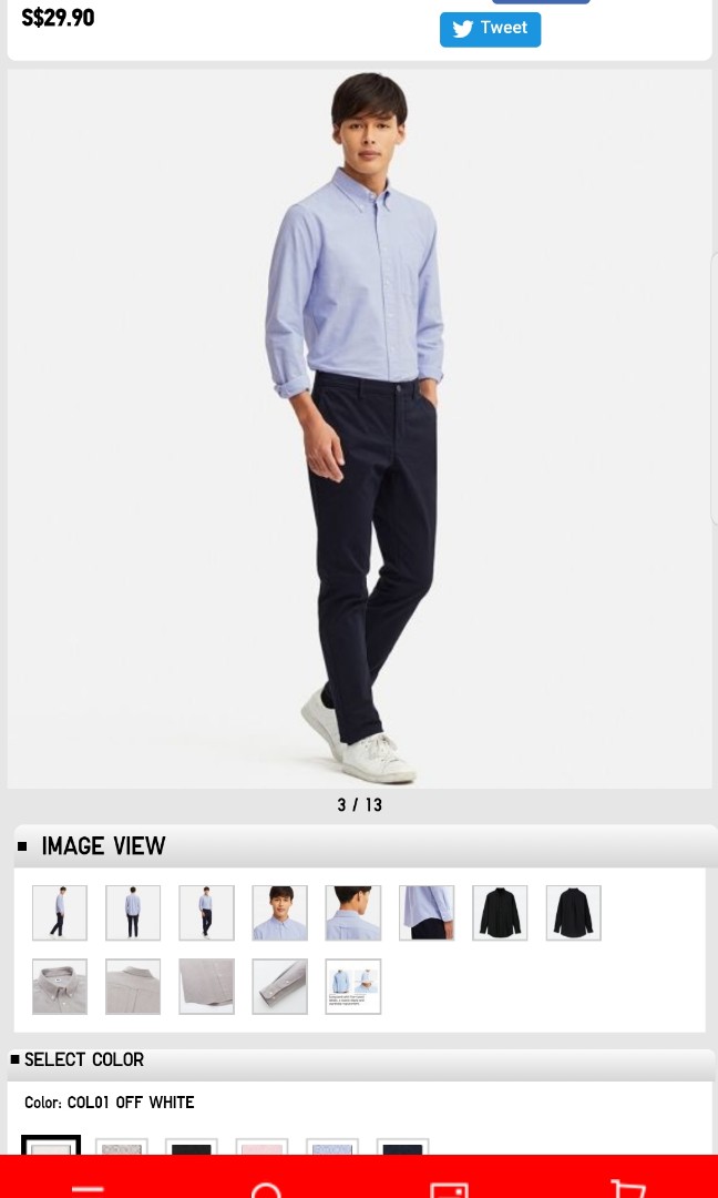 Uniqlo Oxford Long Sleeve Shirt Mens In Black Men S Fashion