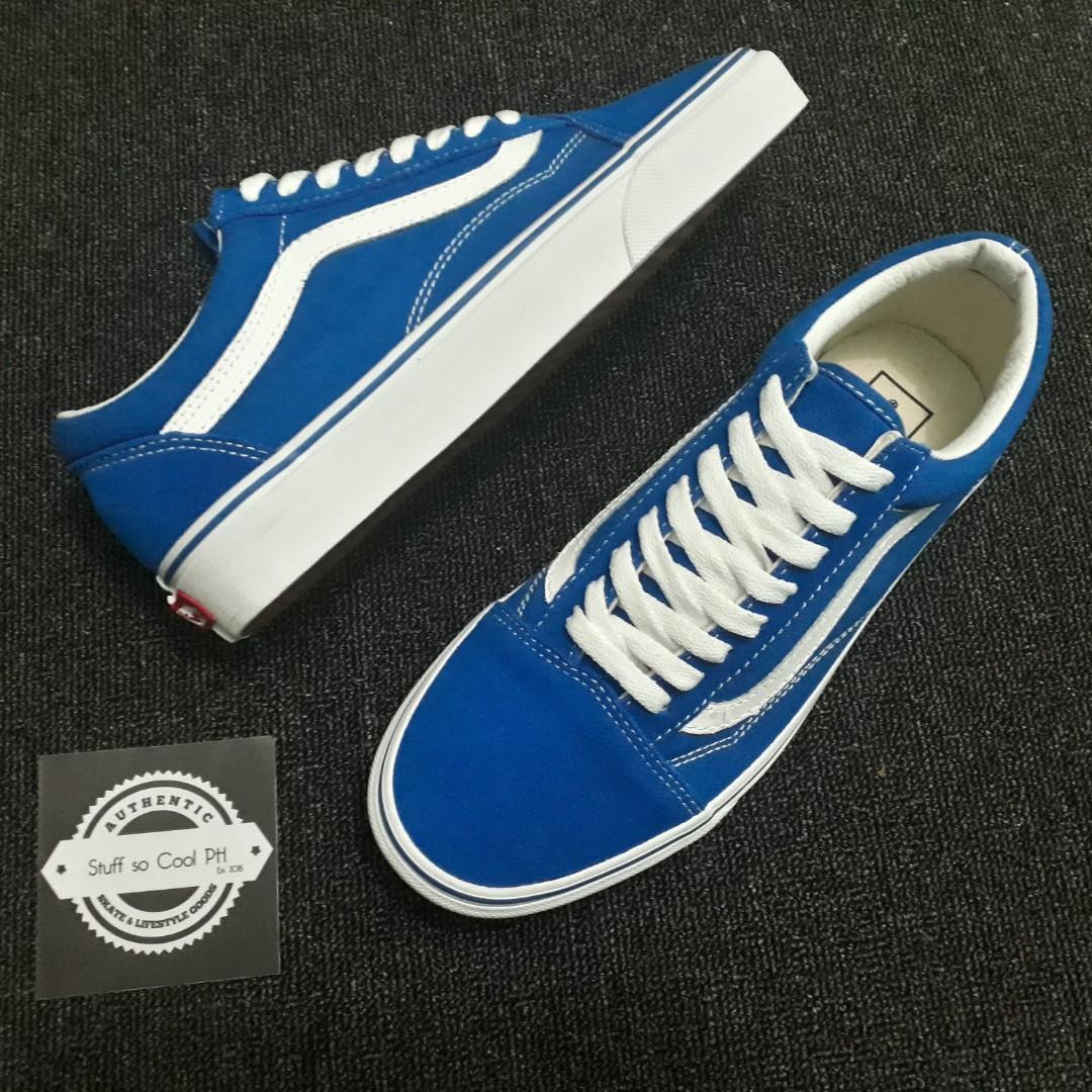 vans old skool imperial blue & white skate shoes