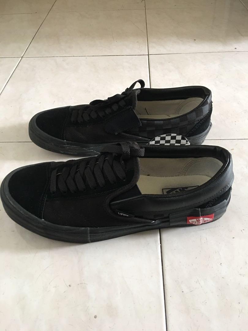 vans slip on triple black