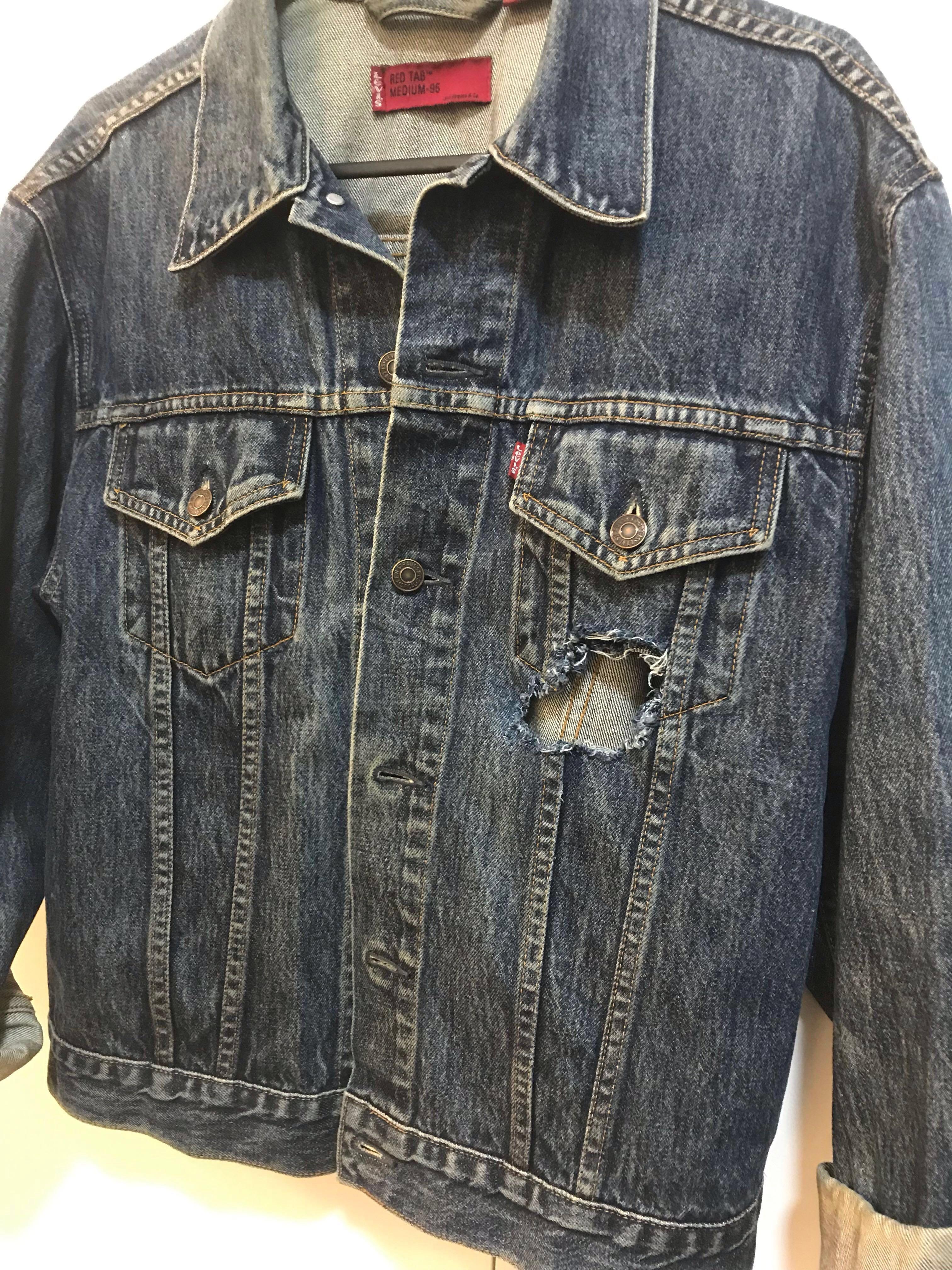 levi's ripped denim jacket