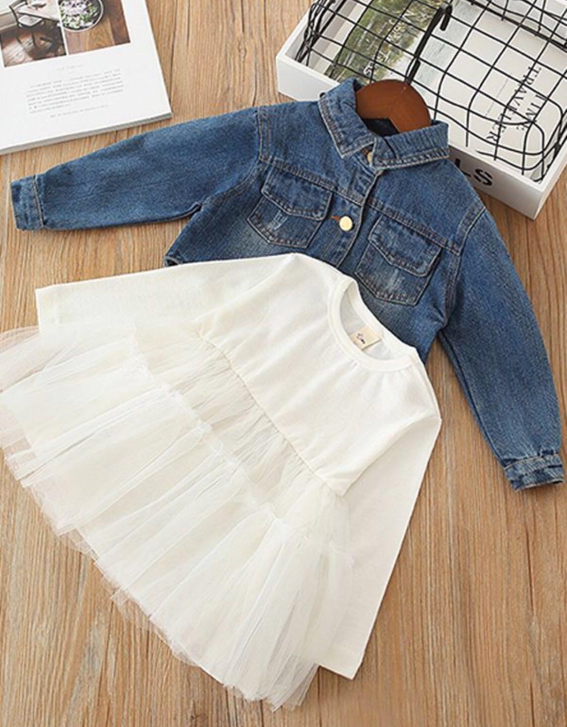 baby girl white denim jacket