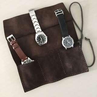 [SOLD OUT] Leather Watch Roll 3-Slots